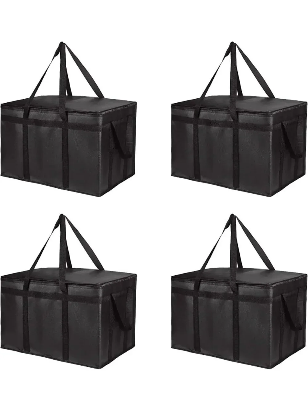 4-Pack Extra Large Insulated Grocery Tote Bags for Hot & Cold Food Delivery